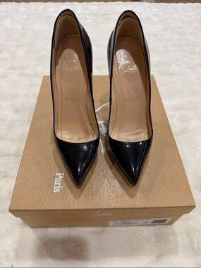 Christian Louboutin Pigalle Plato 140 Patent Calf Sz 35 Black